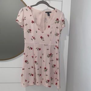 Forever 21 V Neck Romantic Rose Summer Dress